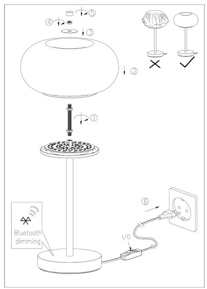 Eglo 98658 - OPTICA-C LED RGB asztali lámpa, 16W, 230V, dimmelhető