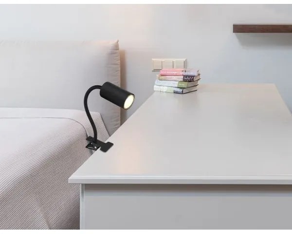 Globo 57911KB - Rugalmas lámpa klipsszel ROBBY 1xGU10/25W/230V fekete