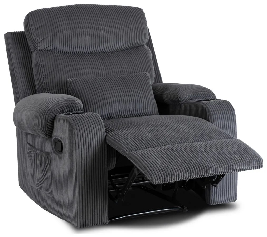 TV és Relaxfotel Szürke Kordbársony Szövettel. TORRES