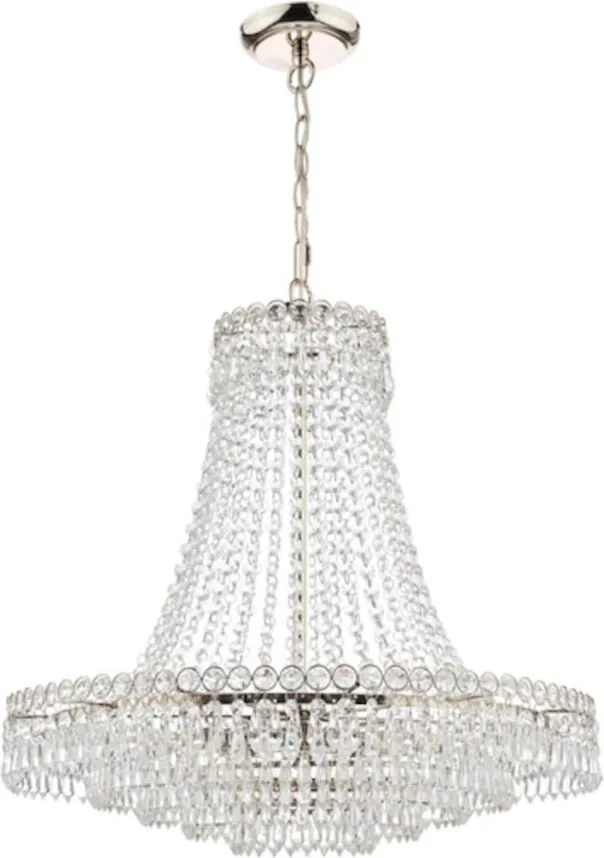 LAURA ASHLEY 3718230-Q ENID Kristály Függesztett Lámpa Fehér, Polírozott Nikkel G9 IP20