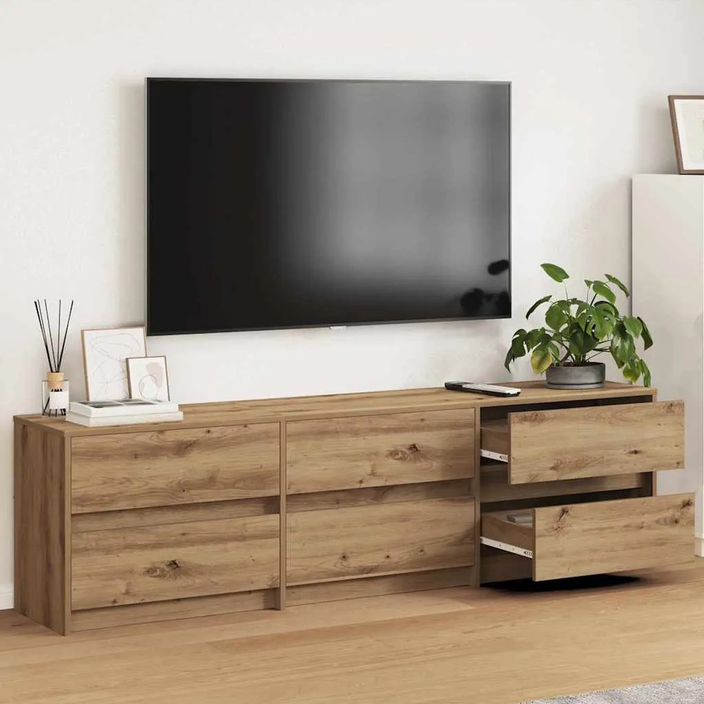 TV szekrény fiókkal Barna 181 x 34 x 50 cm Faanyag