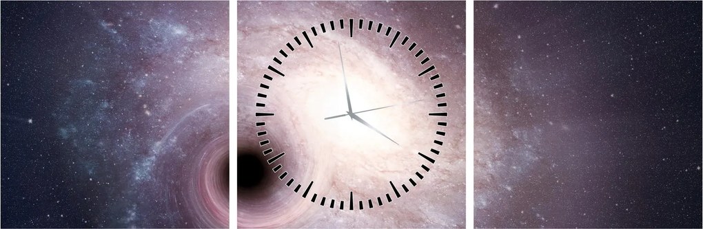 Kép - Spirálgalaxisok (órával) (90x30 cm)