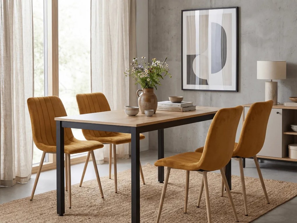 Mustársárga bársonyszék LAVA