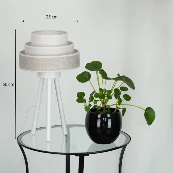 Brilagi - Asztali lámpa ALASKA LUNETA 1xE27/15W/230V szürke/krémes