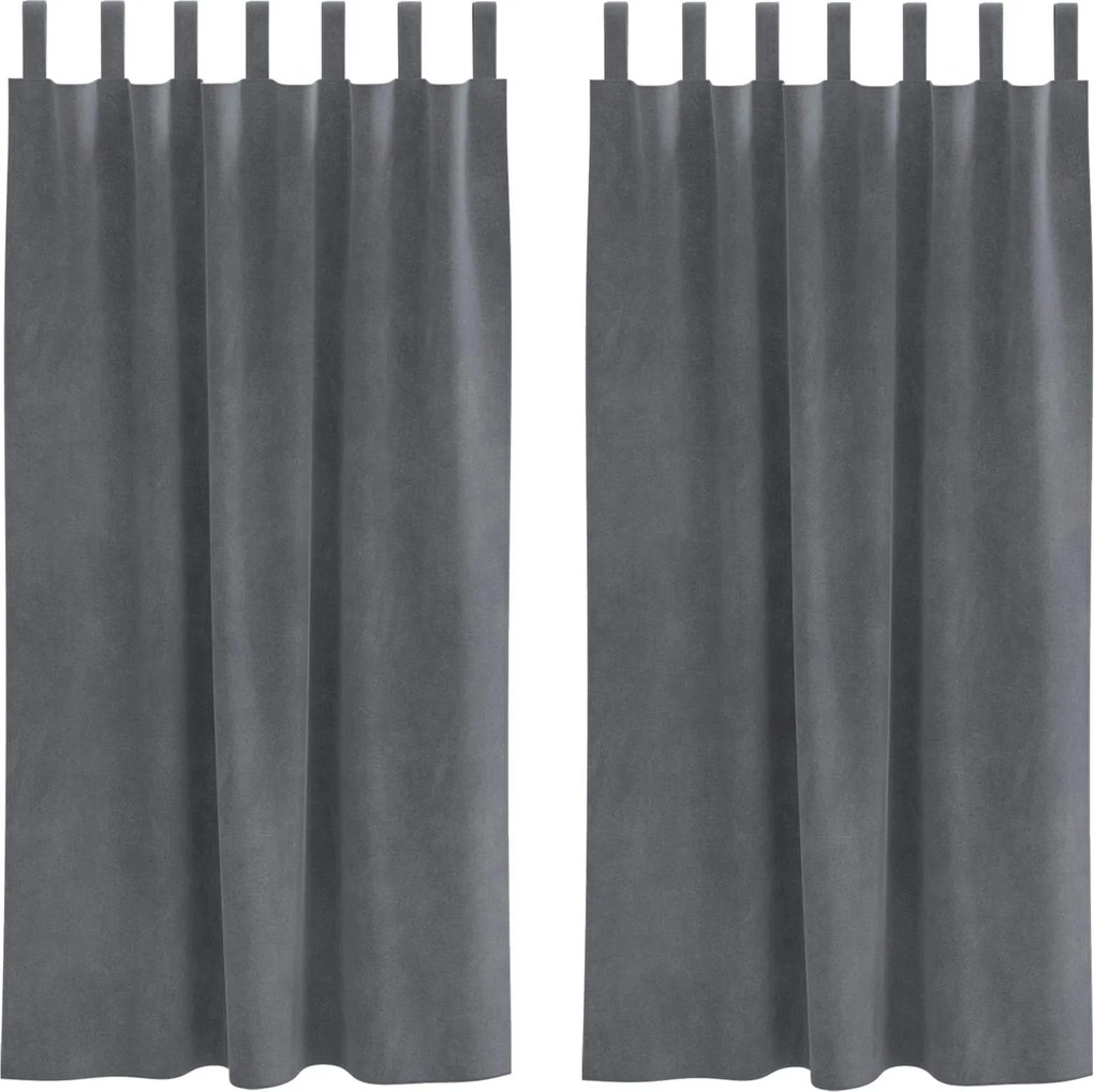 vidaXL Sötétítő függönyök 2 pcs Világosszürke 140 x 175 cm Bársony