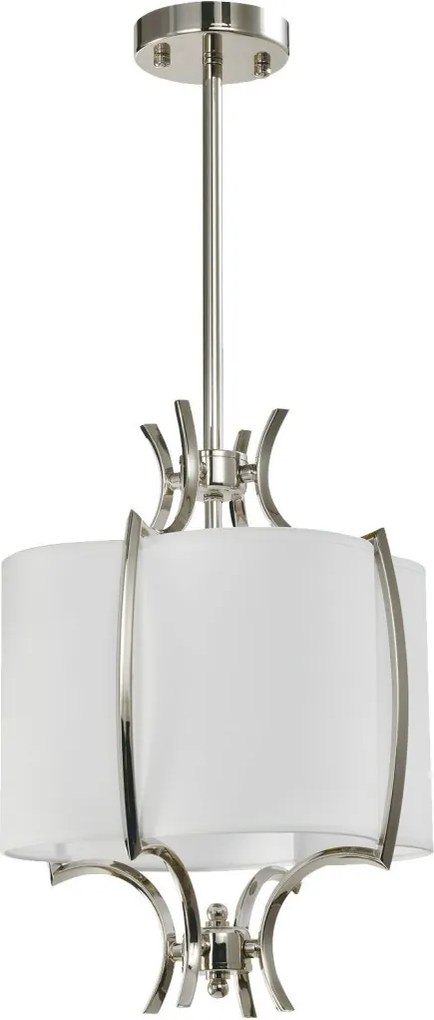 COSMOLIGHT P01039NI-WH FARO Ernyős Függesztett Lámpa Fehér, Nikkel E27 IP20