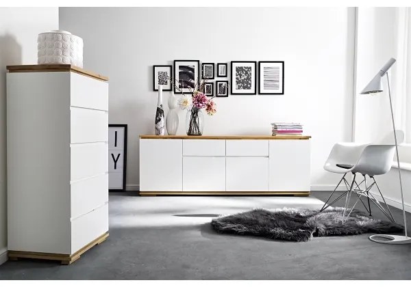 ARVI komód, fehér/tölgy