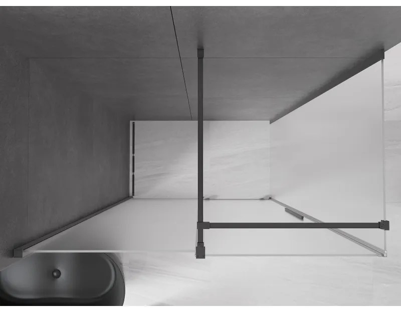 Mexen Velar, tolóajtós zuhanykabin 150 x 75 cm, 8 mm-es mattüveg, polírozott grafit, 871-150-075-31-95