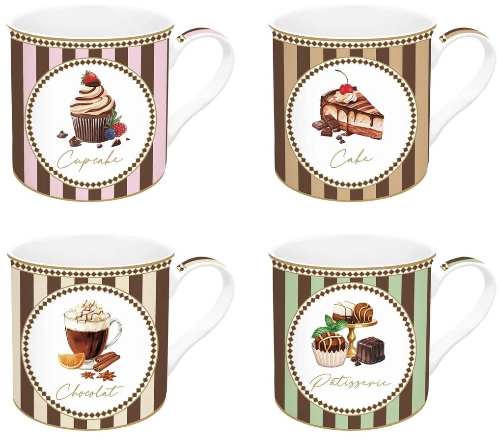 Porcelán bögre 4 db-os szett díszdobozban Sweet Moments