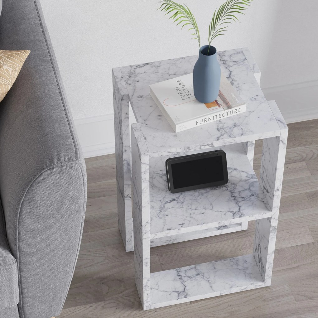 Éjjeliszekrény Lonie - Carrara Marble