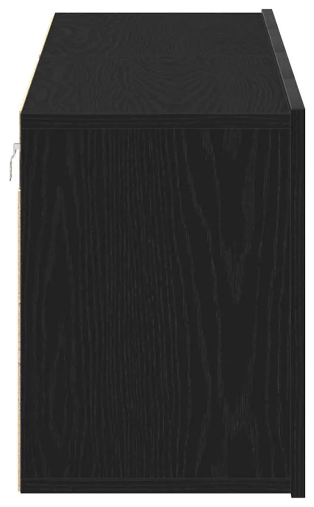 2 db fekete tölgyfa TV-szekrény 160 x 30 x 41 cm