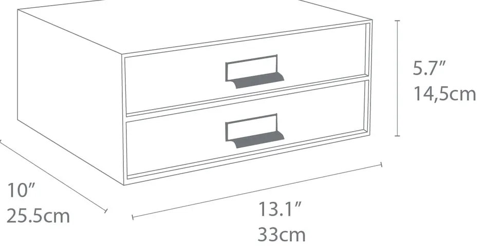 Birger aranyszínű-fehér doboz 2 fiókkal - Bigso Box of Sweden