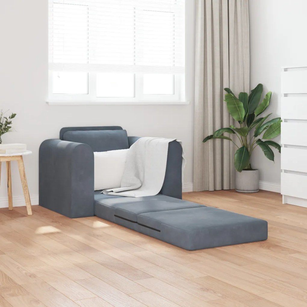 Földi Sofa Bed 2 az 1-ben Sötétszürke 98x71x83 cm Bútor