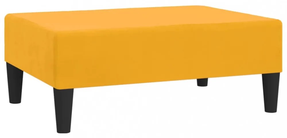 sárga bársony lábzsámoly 78 x 56 x 32 cm