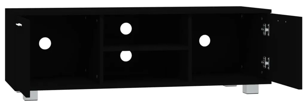 fekete szerelt fa TV-szekrény 120 x 40,5 x 35 cm