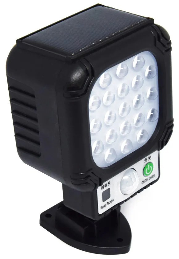 Kültéri solar LED lámpa – mozgásérzékelővel / 21 db extra fényes LED (JX-955B)