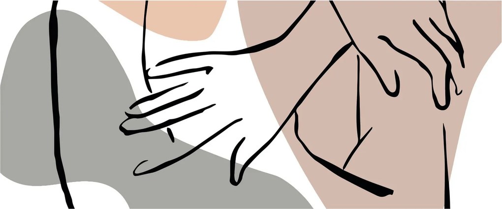 Kép - Női test vonal művészet N⁰2 (120x50 cm)