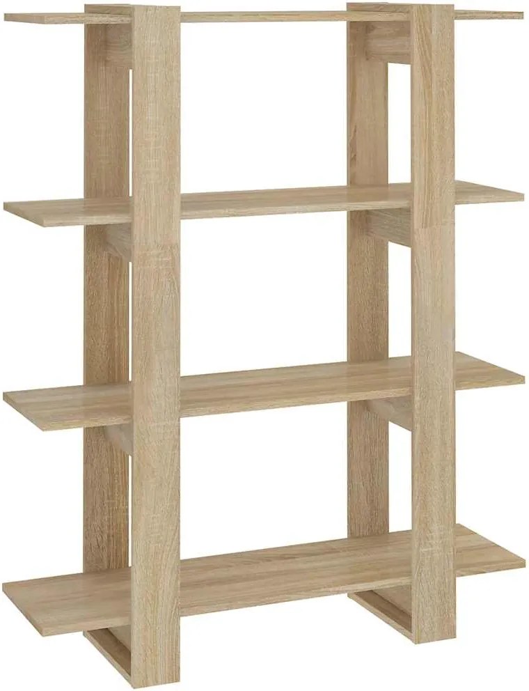 vidaXL sonoma-tölgyszínű könyvszekrény/térelválasztó 100x30x123,5 cm