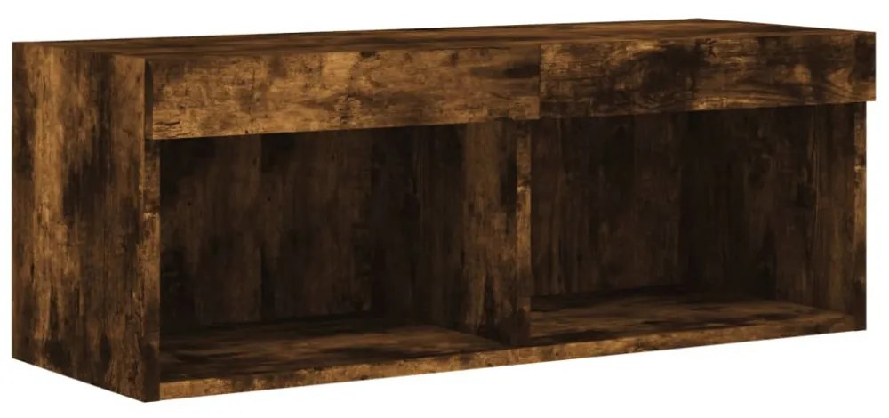 füstös tölgy színű TV-szekrény LED-világítással 80 x 30 x 30 cm