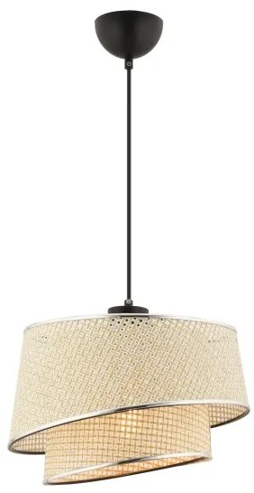 Kábeles függőlámpa BARETTE 1xE27/60W/230V krémszínű/fényes króm