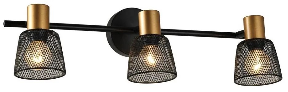 Prezent 75472 - Fali spotlámpa DAYTONA 3xE14/40W/230V fekete/arany