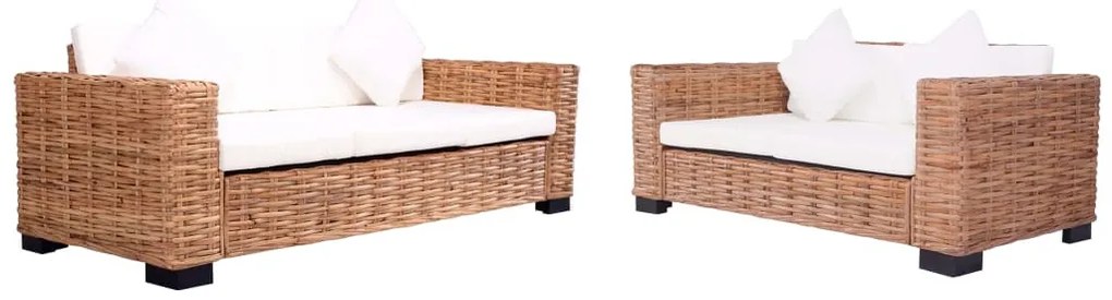 2 darabos természetes rattan kerti ülőgarnitúra