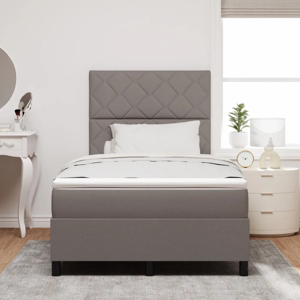 Rugós Ágy Matraccal és LED Fénnyel, Taupe, 120 x 200 cm Szövet
