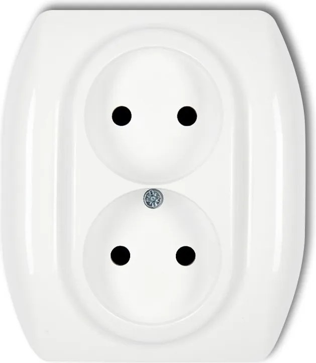 GP-2 Dupla elektromos aljzat földelés nélkül fehér Trend Karlik