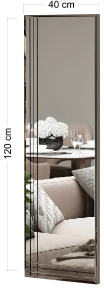 Fali tükör TRIO 120x40 cm króm