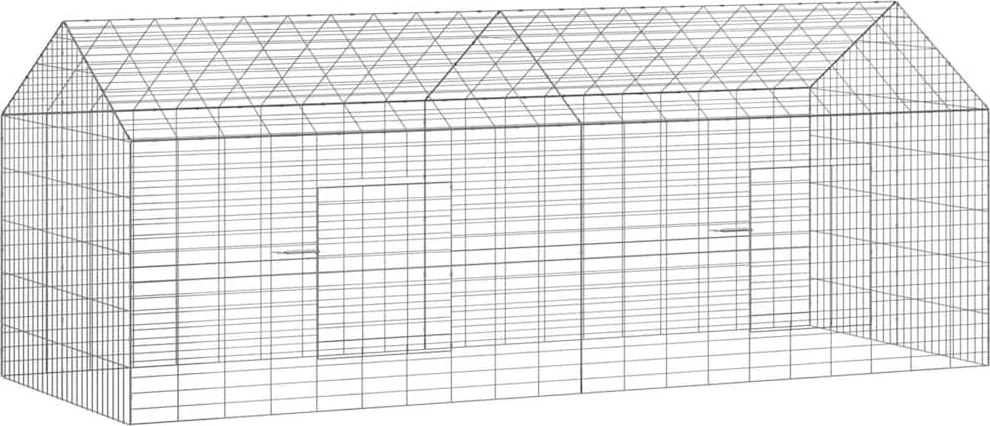 vidaXL Nyúl Ketrec Ezüst 400 x 78 x 78 cm Horganyzott acél