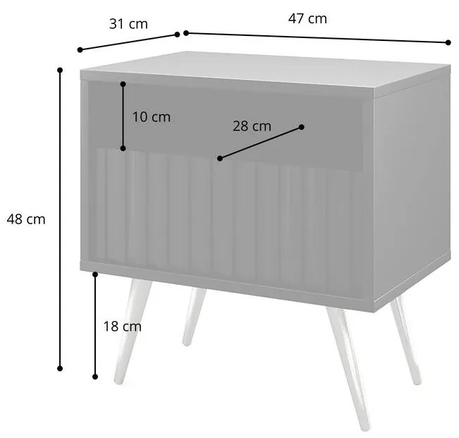 Éjjeliszekrény Biel B3 (fekete). 1099190