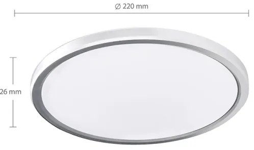 Solight WO825-LED fürdőszobai mennyezeti lámpatest ACATE, 18W/230V, 3000/4000/6000K, átmérő 22 cm, IP54