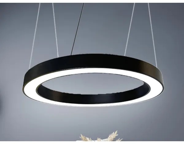 LED Csillár zsinóron LED/50W/230V 4000K átm. 100 cm fekete