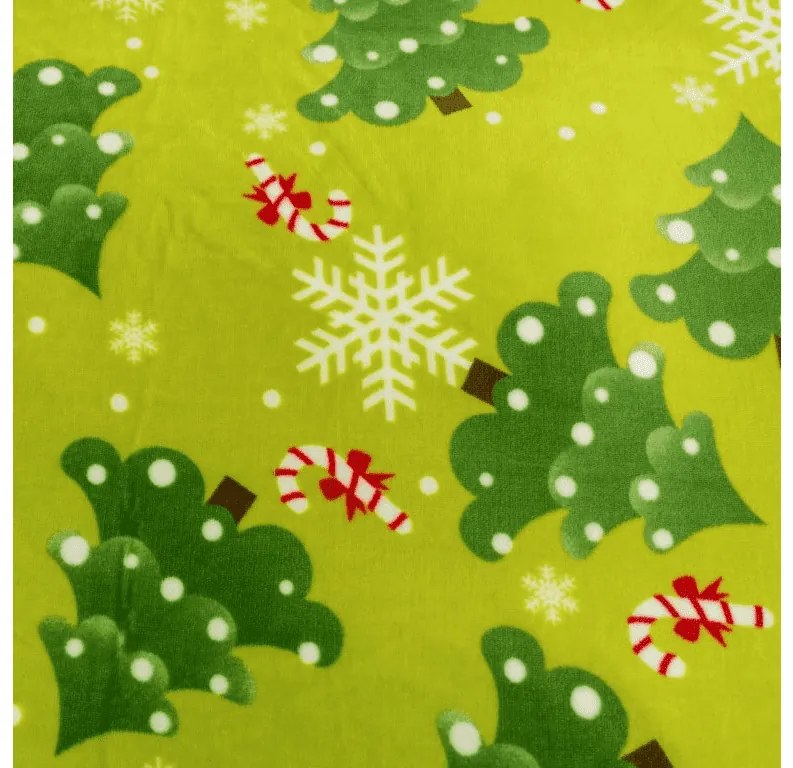 Mikroplüss ágyneműhuzat CHRISTMAS TREE zöld Ágyneműhuzat mérete: 2 db 70 x 90 cm | 200 x 220 cm