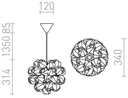 RED - Design Rendl - R12384 - Csillár zsinóron COCO 1xE27/28W/230V