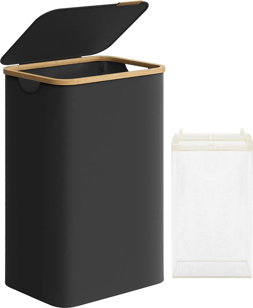 Songmics szennyestartó kosár 90l fekete