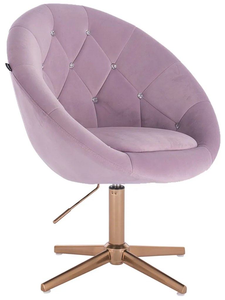 HR8516CCROSS Halványlila modern velúr szék arany lábbal