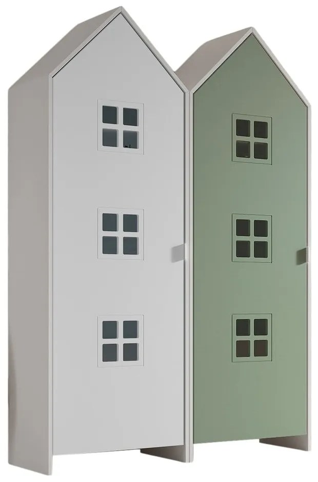 Fehér-zöld gyerek ruhásszekrény 115x171,5 cm CASAMI BRUGES – Vipack