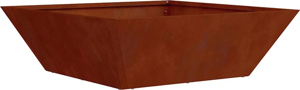 vidaXL Kerti cserép Rozsdás 50 x 50 x 15 cm Időjárásálló acél