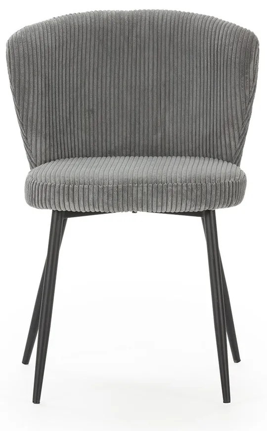 Szürke kordbársony étkezőszék szett 4 db-os Megan – Marckeric