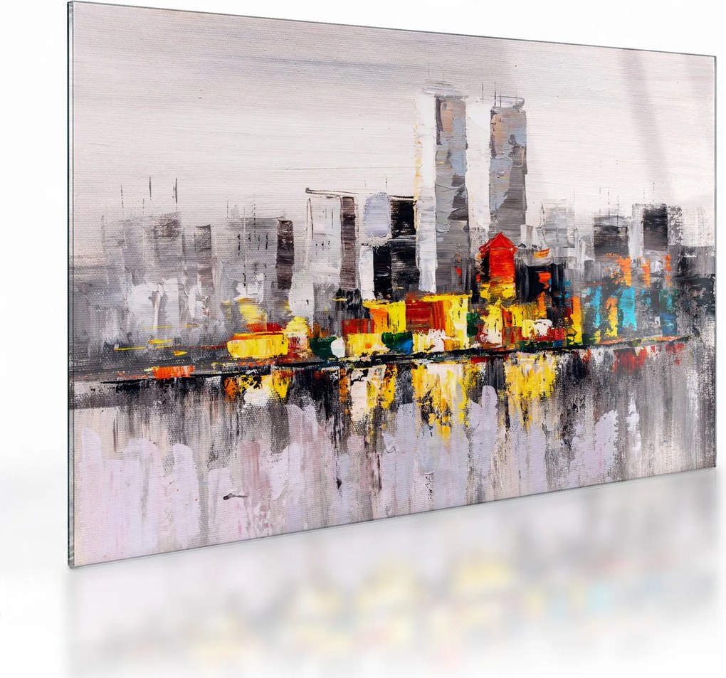 Kép - A nagyváros festménye (üvegen) (70x50 cm)