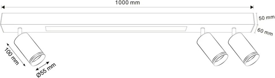Polux PARIS 327390 Spotlámpa 1x24W/LED|3x10W/GU10 4000K 800lm IP20