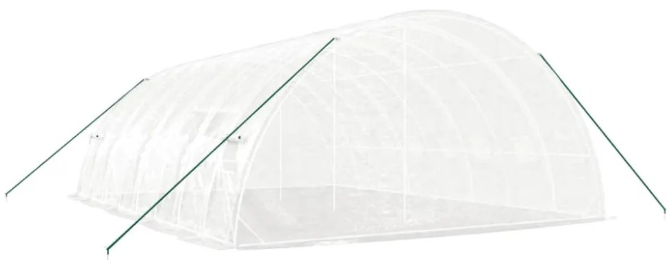 fehér acélvázas melegház 48 m² 8 x 6 x 2,85 m