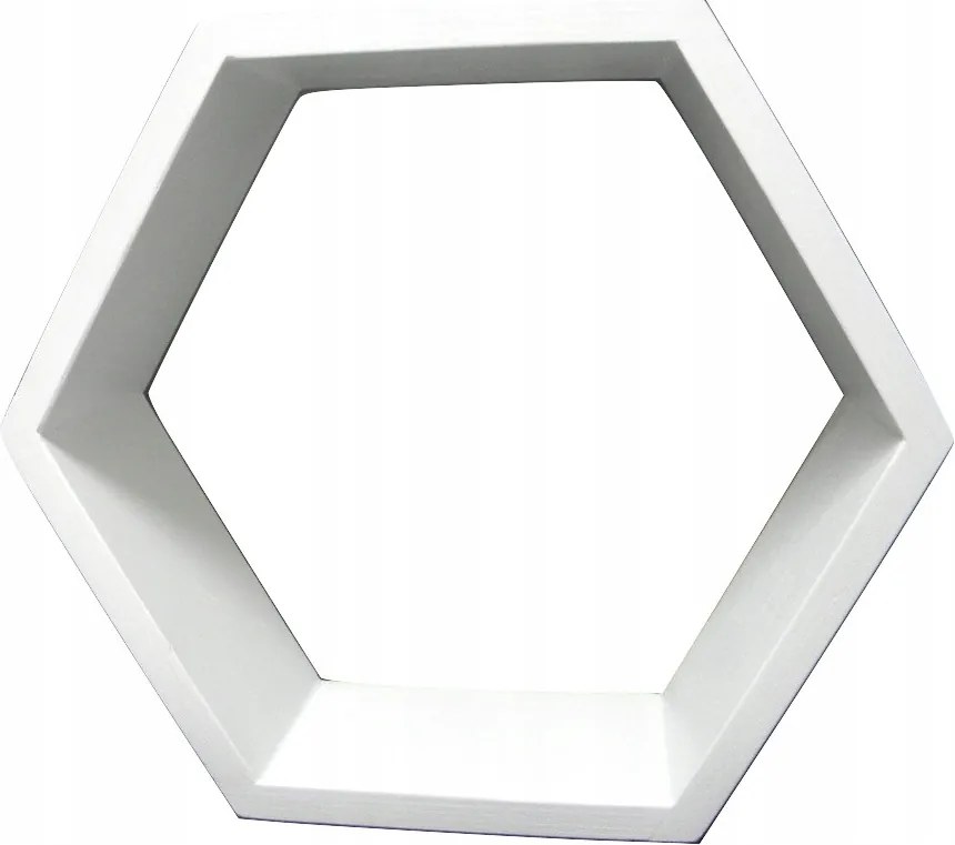 Fa Polc Méhsejt Hexagon Fehér Nagy
