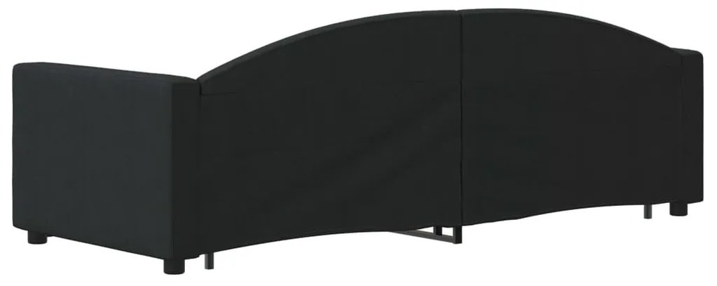 fekete kihúzható szövet heverő fiókokkal 80 x 200 cm