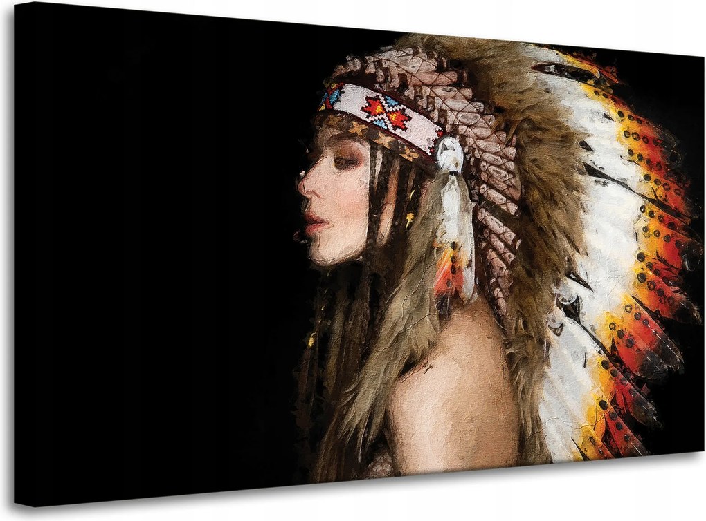 Vászonkép Nő indián Művészet Festmény 100x60 cm