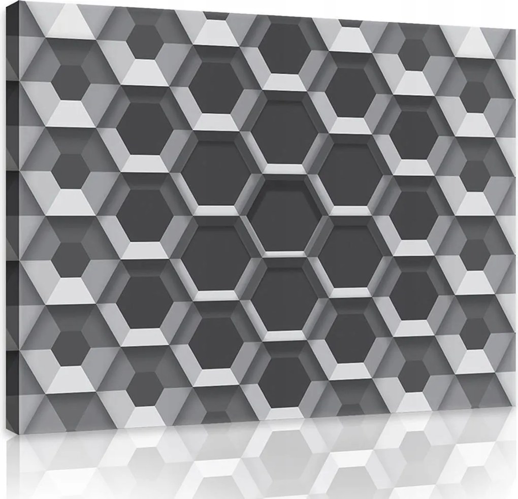 Vászonkép 80x60 Absztrakt geometrikus minta hatszög illúzió minimalizmus