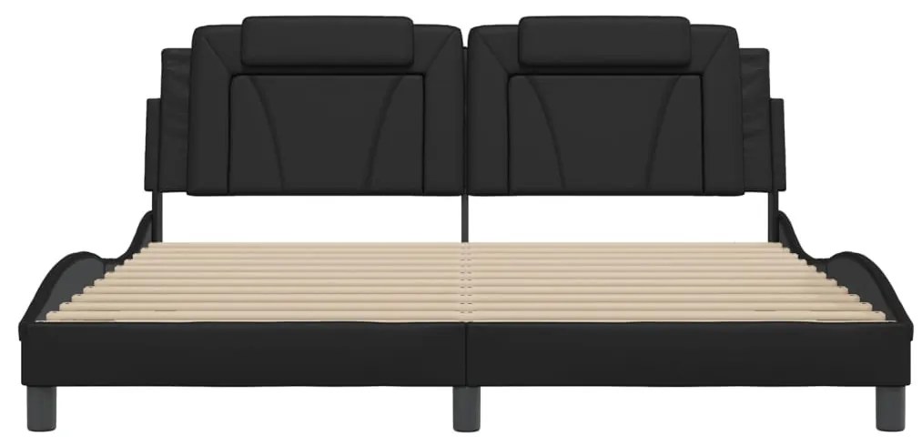 fekete ágykeret Viana LED-ekkel matrac nélkül 180 x 200 cm