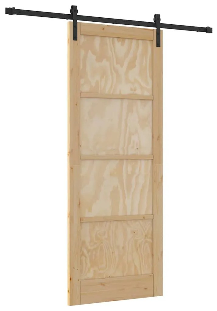 Csúszó Ajtó Természetes és fekete 83 x 211 cm