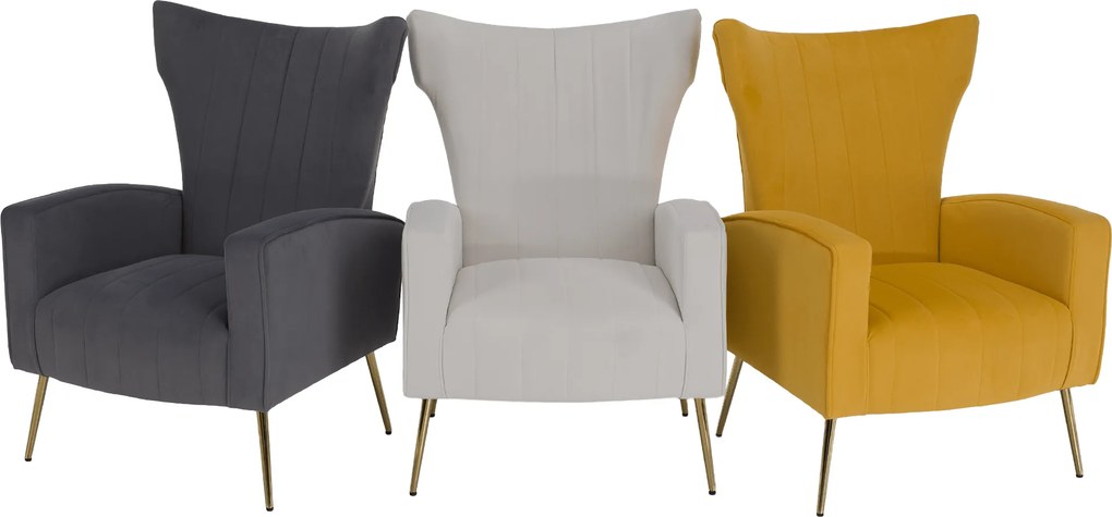 Relaxfotel, szürke Velvet szövet, BARET
